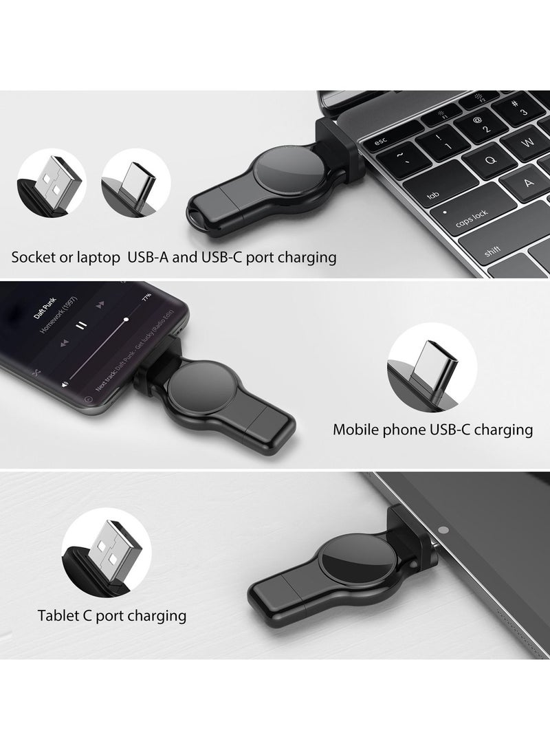 شاحن محمول ووتش أبل ، ومناسبة لسلسلة ووتش أبل 7 6 5 4 3 2 ، أسود - Image 4