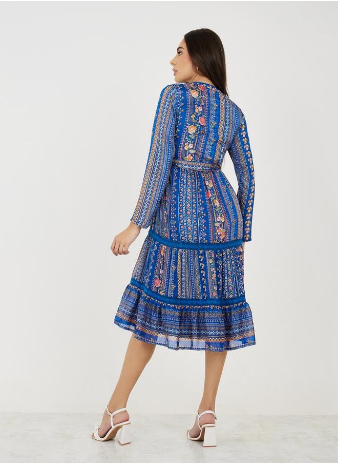 Styli Floral Print Midi Dress  - Image 4
