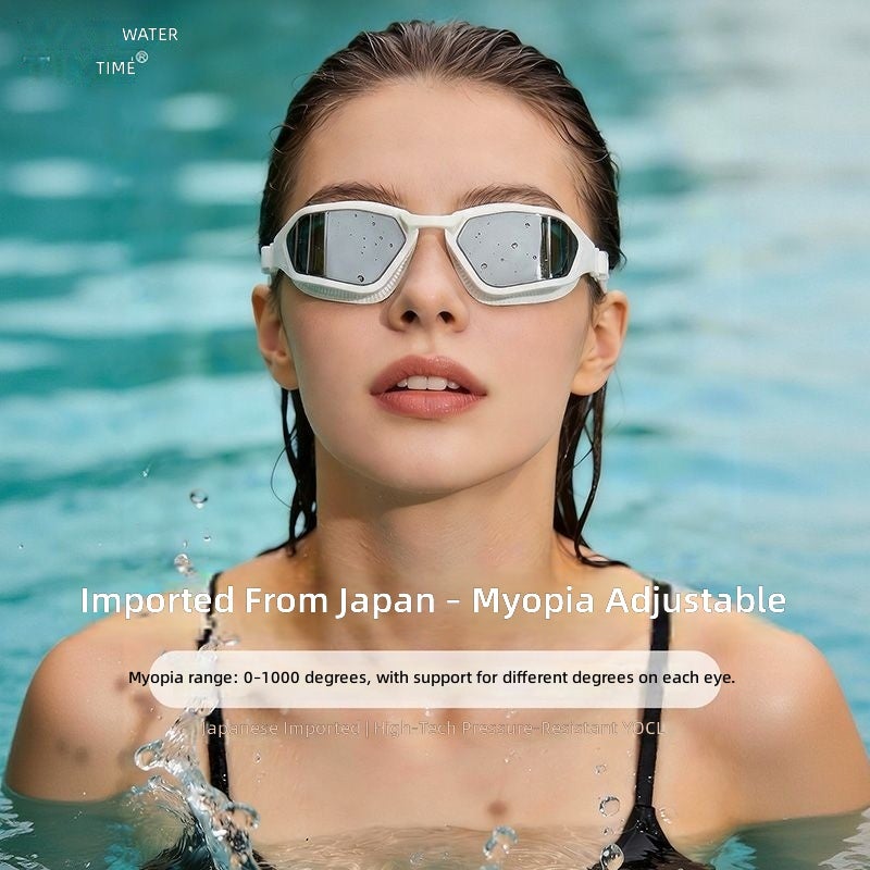 WaterTime Racing Swim Goggles with Anti-Fog, Waterproof Design for Men and Women - Includes Swimming Cap - Image 2