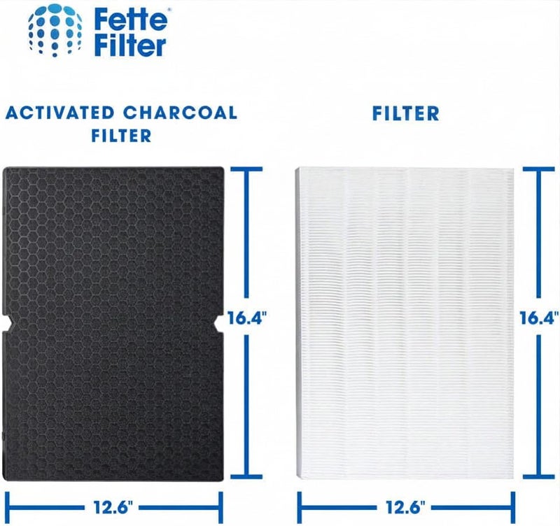 Fette Filter - 116130 Premium True HEPA H13 Filter H Compatible with Winix Filter H 116130 for Winix Model 5500-2 AM80 Air Purifier Includes 2 Pack Ture HEPA Filters + 2 Pack Activated Carbon - Image 2