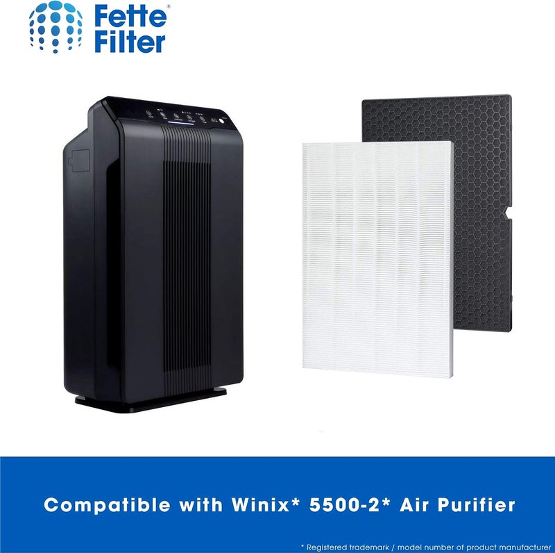 Fette Filter - 116130 Premium True HEPA H13 Filter H Compatible with Winix Filter H 116130 for Winix Model 5500-2 AM80 Air Purifier Includes 2 Pack Ture HEPA Filters + 2 Pack Activated Carbon - Image 5
