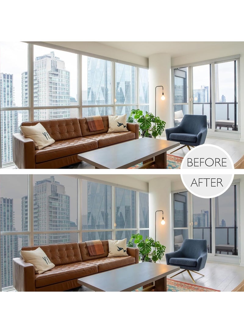 Today Idea Privacy Window Film Frosted with Heat Control UV Protection, Static Cling Reusable Glass Stickers for Home Office Bathroom (Grey Silver Frosted, 17.5 Inch x 6.5 Feet) - Image 2