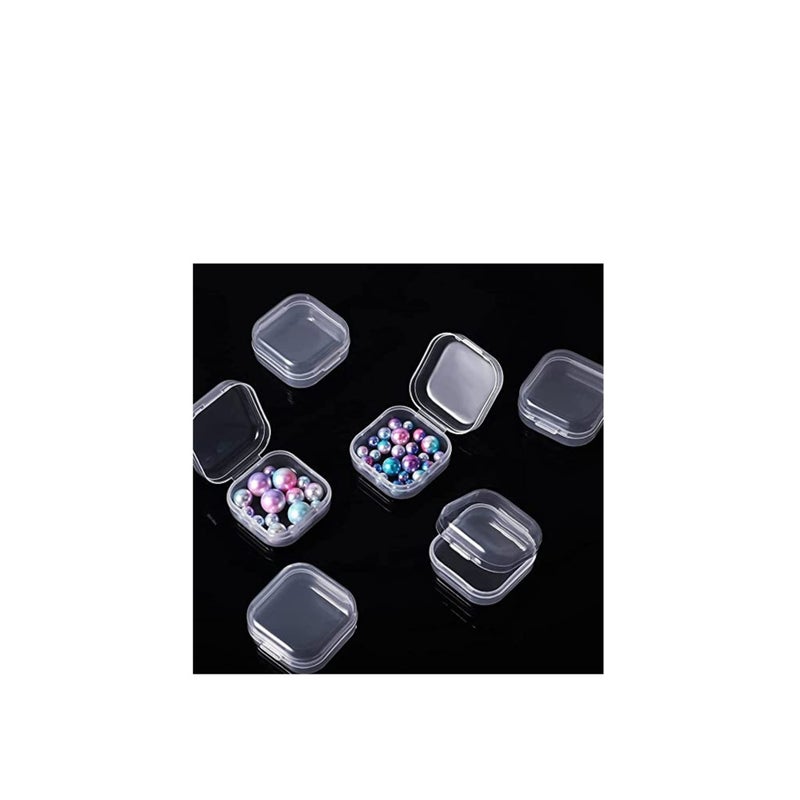 SOLARAE Containers Box, 6 Pack Small Clear Plastic Storage Containers with Hinged Lids for Organizing, Mini Beads Storage Containers Box for Jewelry, Hardware, Crafts, Pills, Tiny Beads (1.37 x 1.37 x 0.7 in) - Image 1