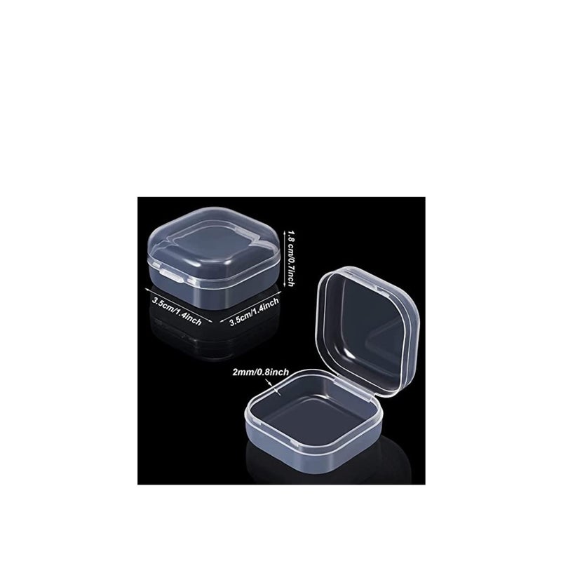 SOLARAE Containers Box, 6 Pack Small Clear Plastic Storage Containers with Hinged Lids for Organizing, Mini Beads Storage Containers Box for Jewelry, Hardware, Crafts, Pills, Tiny Beads (1.37 x 1.37 x 0.7 in) - Image 3