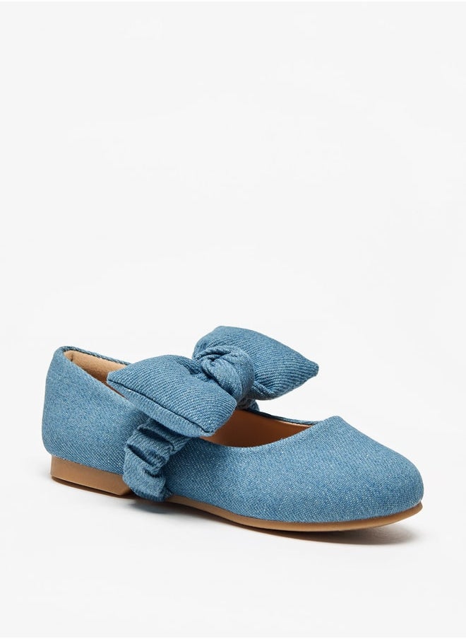 JUNIORS Girls Bow Accent Slip-On Ballerina Shoes  - Image 1