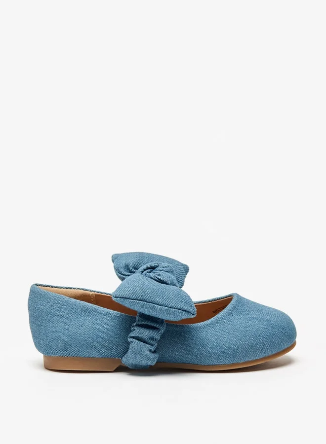 جونيورز Girls Bow Accent Slip-On Ballerina Shoes