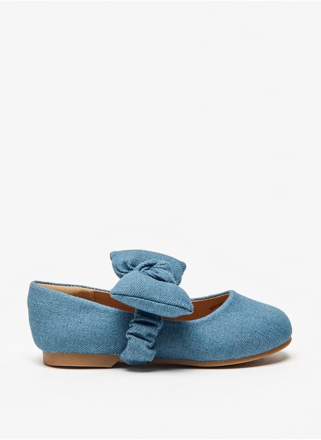 JUNIORS Girls Bow Accent Slip-On Ballerina Shoes  - Image 3