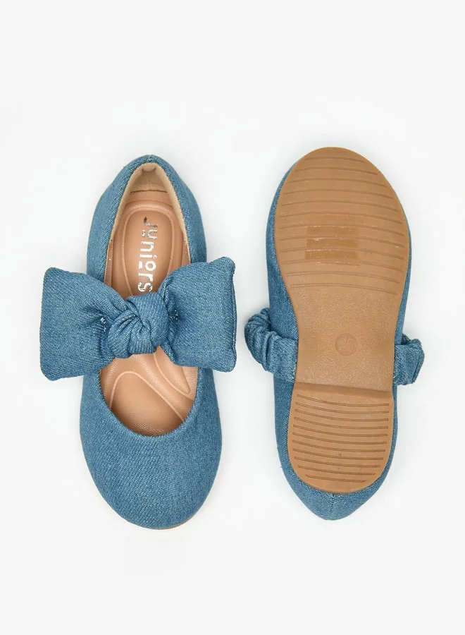 جونيورز Girls Bow Accent Slip-On Ballerina Shoes
