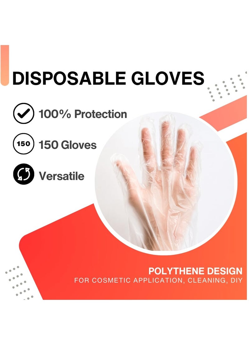 Hoasis 500 Pack Disposable Gloves, Clear Polythene, Latex and Powder Free, Cleaning Gloves for Kitchen, Ideal as Catering, DIY and Hair Dye Gloves - Image 2