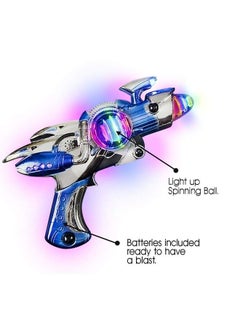 ArtCreativity Red & Blue Super Spinning Space Toy Gun Set With Flashing Lights & Sound Effects Pack Of 2 Great Gift Idea For Boys & Girls Batteries Included  - Image 5