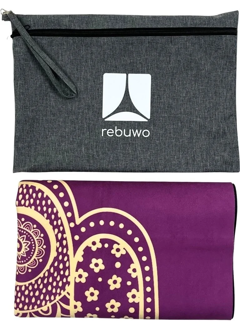 Rebuwo Travel Yoga Mat Foldable Natural Rubber Mat 1mm