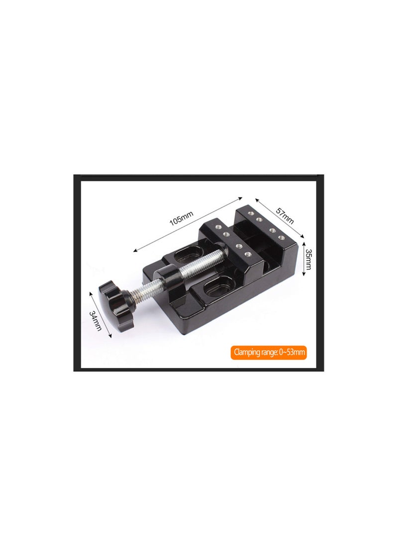 SYOSI Universal Mini Drill Press Vise Clamp, Flat Tabletop Clamp Drill Press Vise Tools, 57mm for Model Resin Jewelry Walnut Amber Beeswax Nut, Watch Repairing, DIY Sculpture Craft Carving Bed Tool  - Image 4
