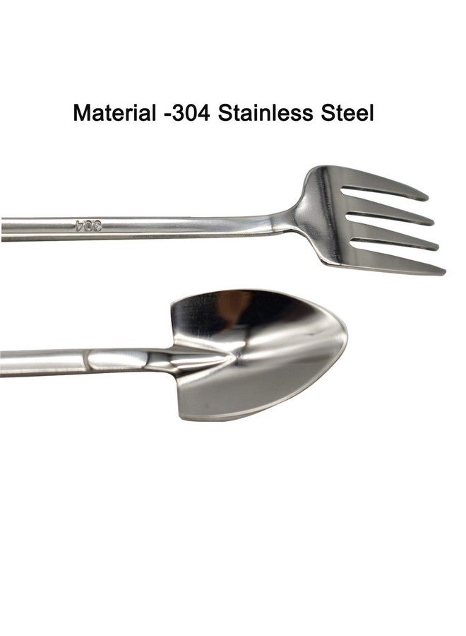 Maydahui Maydahui 6PCS Shovel Shape Spoon and Fork 4.7 inch 18/10（304 ）Stainless Steel Coffee Sugar Mini Ice Cream Spork Fruit Forks for Home Party Bistro Cocktail Tasting Appetizer  - Image 5