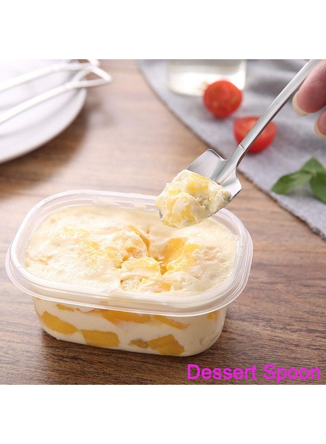 Maydahui Maydahui 6PCS Shovel Shape Spoon and Fork 4.7 inch 18/10（304 ）Stainless Steel Coffee Sugar Mini Ice Cream Spork Fruit Forks for Home Party Bistro Cocktail Tasting Appetizer  - Image 4