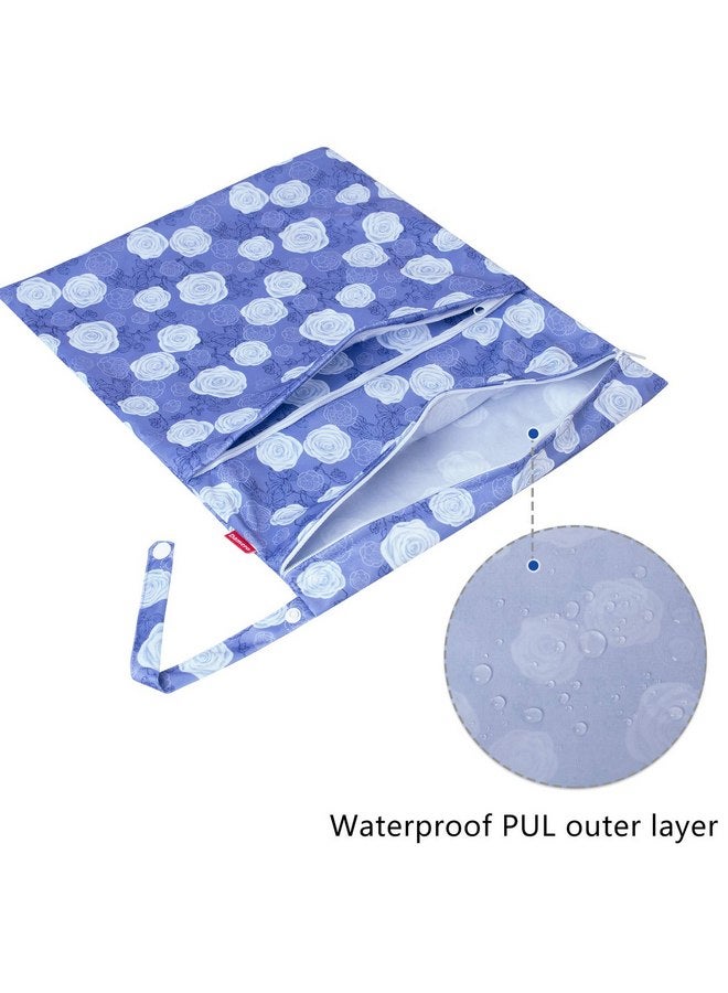 داميرو حقيبة دامرو 3 قطع للتنظيف الجاف والحفاضات القماشية وملابس السباحة والملابس، مثالية للسفر والتمارين الرياضية ودور الحضانة، واسعة ومقاومة للماء (زهور أرجوانية) - Image 2