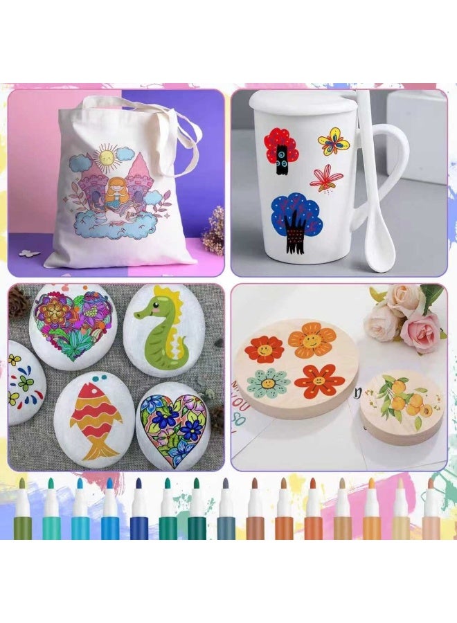 كيكين المياه القائمة على DIY الرأس الناعم علامة الاكريليك 24pcs- مناسبة للرسم الاكريليك، قماش، البلاستيك، الخشب - الإمدادات الفنية المهنية، علامة الجرافيتي، الرسم الخطي (حبر الاكريليك) - Image 4