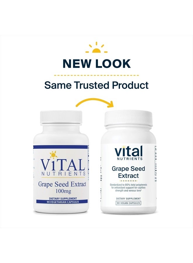 Grape Seed Extract - Potent Antioxidant and Support for Vein Health - 90 Vegetarian Capsules per Bottle - 100 mg