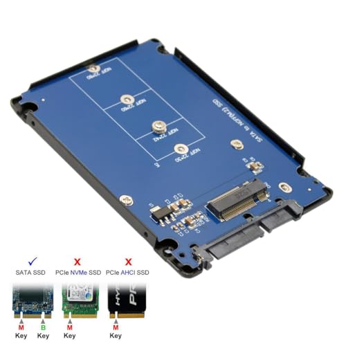 JSER B+M Key Socket 2 M.2 NGFF (SATA) SSD to 2.5 SATA Adapter Card Adapter with Black Metal Case - Image 3