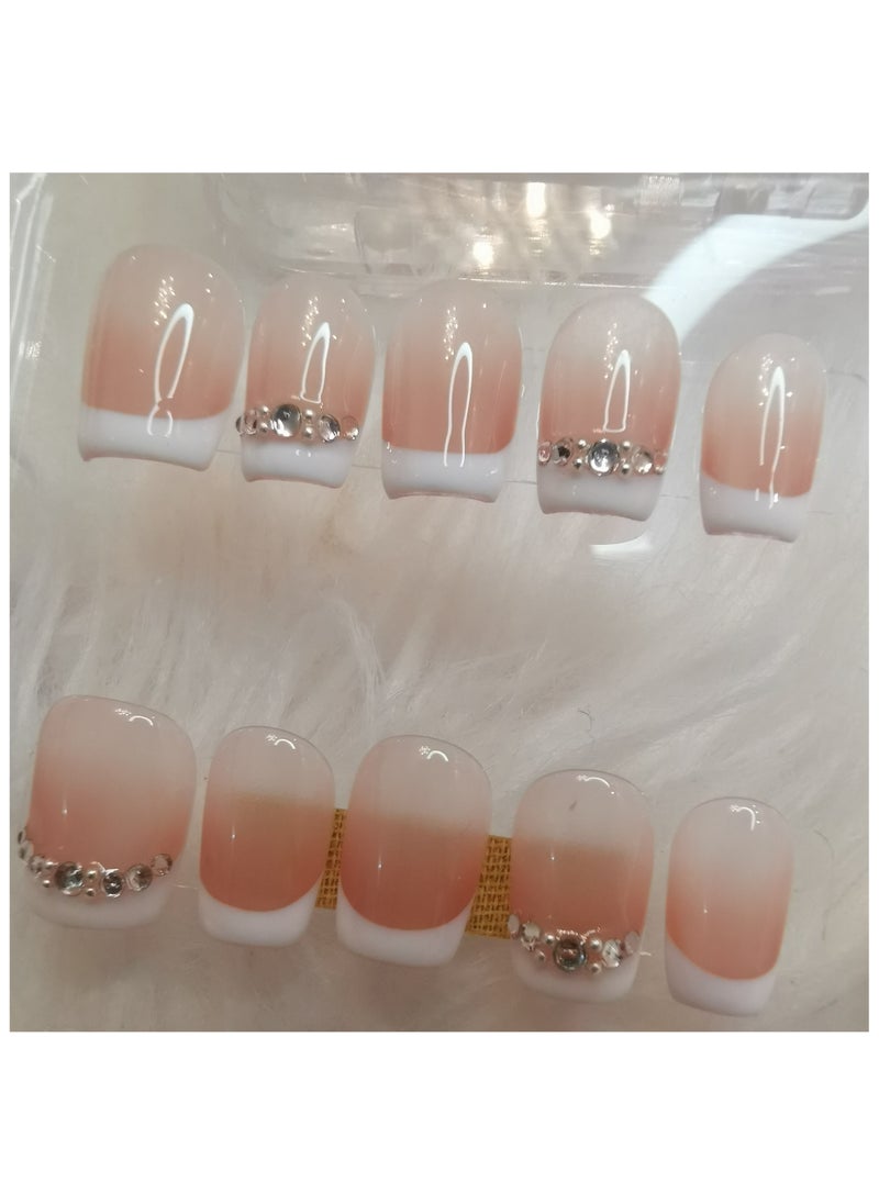 Binzo Beauty - Binzo Beauty Handmade French Press On Nails, 10pcs,Nails Art , Acrylic Nails, False Nails - Image 1