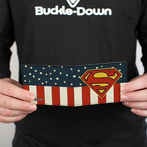 Buckle Down Buckle-Down mens Buckle-down Pu Bifold - Superman Shield Americana Red/White/Blue/Yellow Wallet, Multicolor, One Size US - Image 4