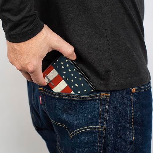 Buckle Down Buckle-Down mens Buckle-down Pu Bifold - Superman Shield Americana Red/White/Blue/Yellow Wallet, Multicolor, One Size US - Image 5