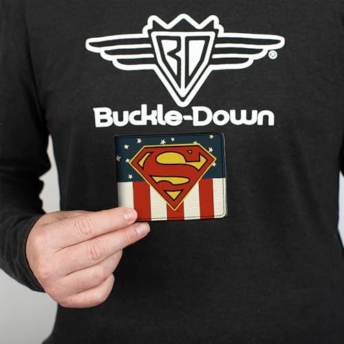 Buckle Down Buckle-Down mens Buckle-down Pu Bifold - Superman Shield Americana Red/White/Blue/Yellow Wallet, Multicolor, One Size US - Image 3