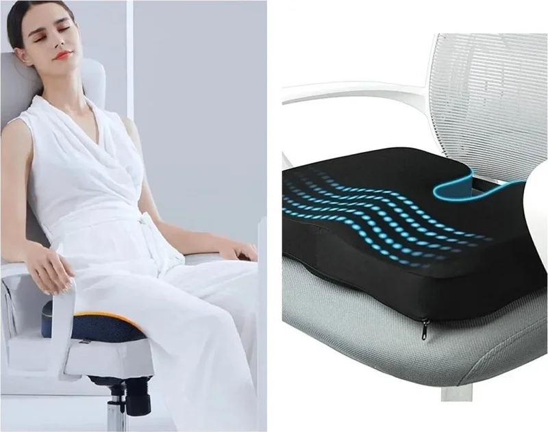 Sogex Visco Cocix Seat Cushion and Waist Back Support Office Car Seat Waist Seat Pillow Set of 2