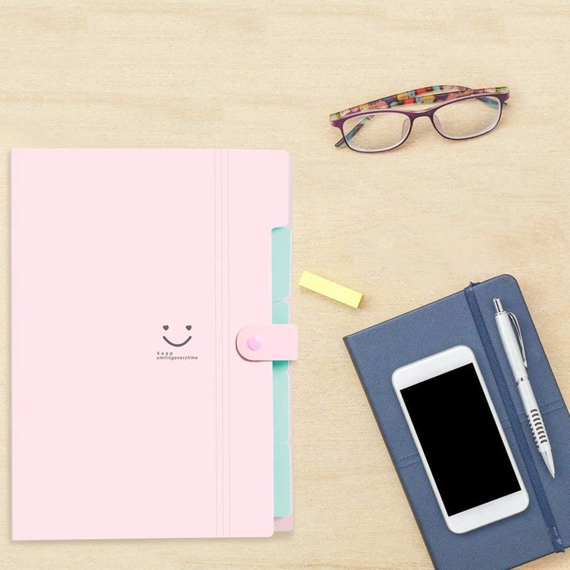 4 Packs Expanding File Folder with 32 Labels,5 Pockets A4 Letter Size Accordion Folder Paper Organizer for School and Office - Image 4