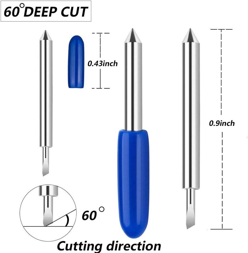 Elefama Deep Cut Blades Compatible with Explore Air 2 Air Maker Expression Vinyl Fabric 30PCS 60 Degree Compatible with Explore Air 2 Air Maker Expression Knife Cutting Blades Replacement - Image 3
