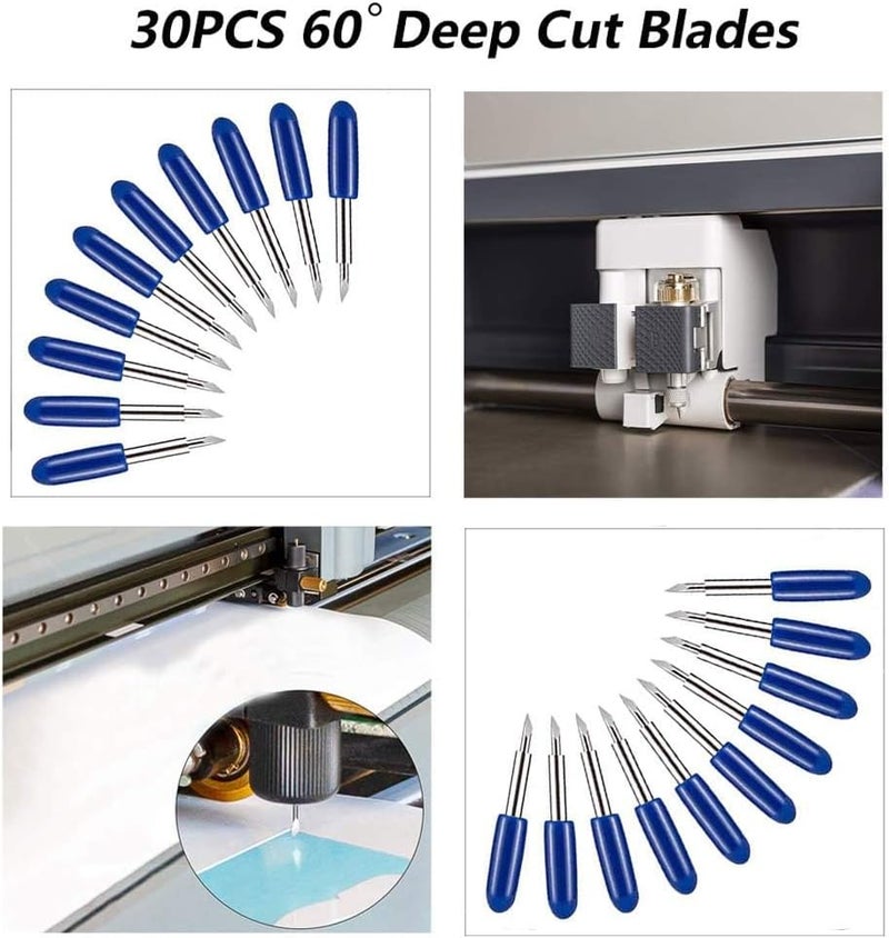 Elefama Deep Cut Blades Compatible with Explore Air 2 Air Maker Expression Vinyl Fabric 30PCS 60 Degree Compatible with Explore Air 2 Air Maker Expression Knife Cutting Blades Replacement - Image 5