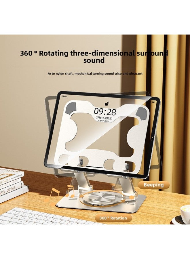 Beauenty Mobile Phone Tablet Stand Desktop Pad Support Metal Foldable Lazy Learning Game Source-Color:K18-360°Rotating Aluminum Alloy Bracket-aurora Silver - Image 2