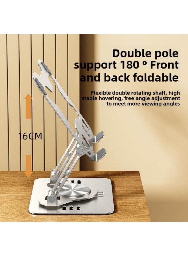 Beauenty Mobile Phone Tablet Stand Desktop Pad Support Metal Foldable Lazy Learning Game Source-Color:K18-360°Rotating Aluminum Alloy Bracket-aurora Silver - Image 4