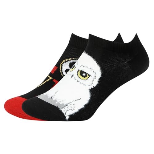 BALENZIA SocksXpress Harry Potter LOVE Symbol & Hedwig Fur Lowcut Socks for Women | Made with Cotton and Spandex Lowcut Ankle socks for women (Pack of 2)- Black & White - Image 2
