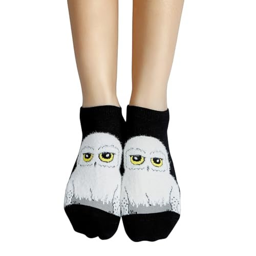 BALENZIA SocksXpress Harry Potter LOVE Symbol & Hedwig Fur Lowcut Socks for Women | Made with Cotton and Spandex Lowcut Ankle socks for women (Pack of 2)- Black & White - Image 5