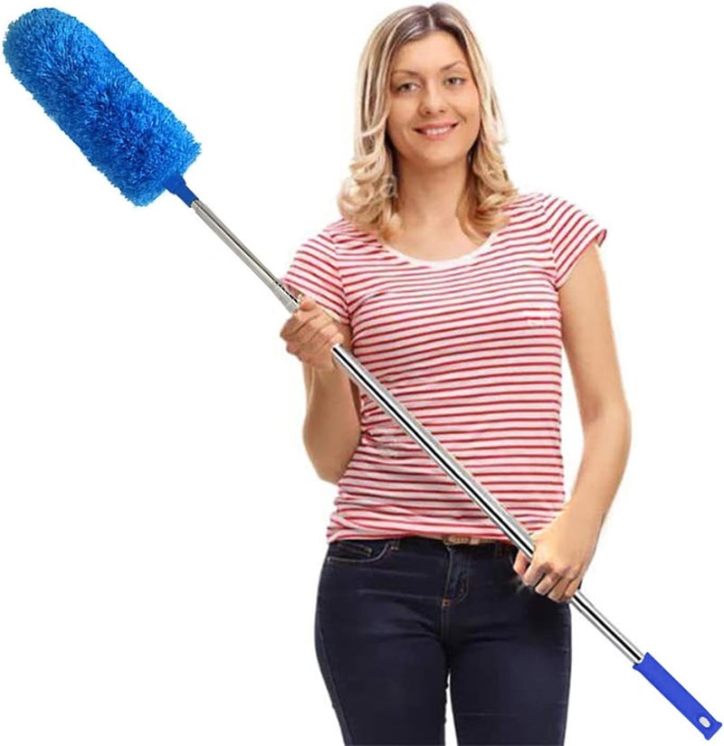 DELUX Microfiber Feather Duster Extendable Duster with 100 inches Extra Long Pole, Bendable Head & Long Handle Dusters for Cleaning Ceiling Fan, High Ceiling, Blinds, Furniture & Cars - Image 1