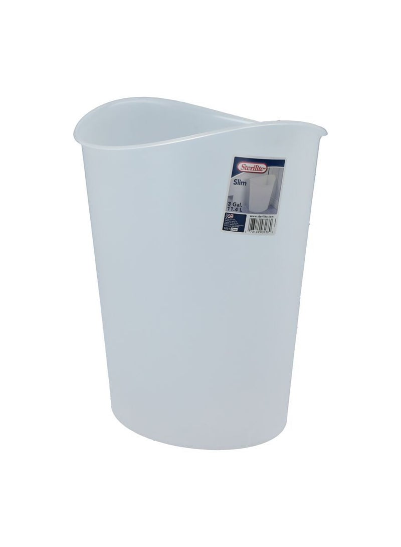 Sterilite Oval Shaped Waste Basket White 11.4 Liter - Image 1