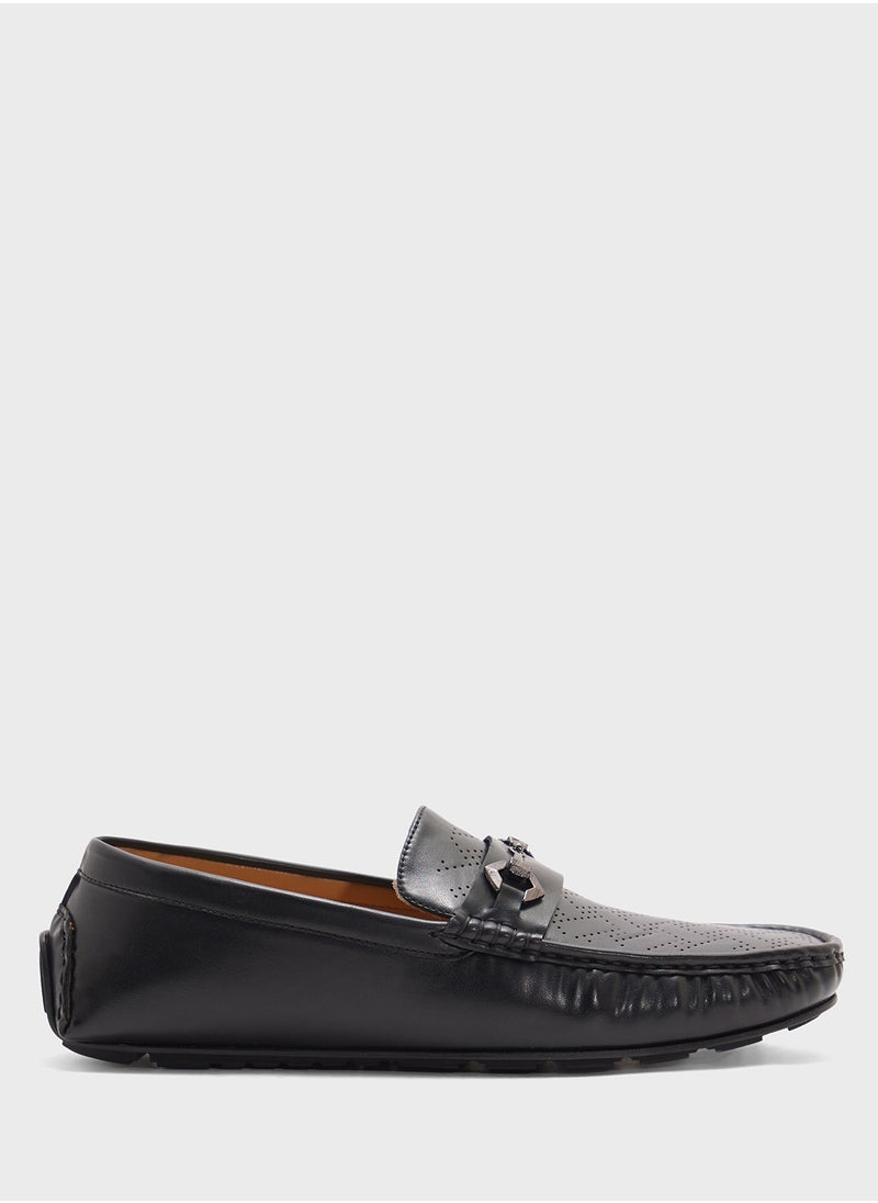 Robert Wood Perforation Detail Casual Loafers  - Image 1