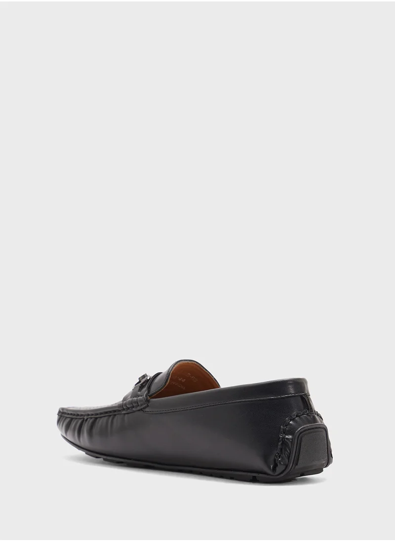 Robert Wood Perforation Detail Casual Loafers