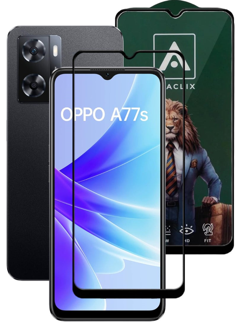 ACLIX Antistatic ESD Dustproof Premium Quality High Definition Tempered Glass Screen Protector Designed For Oppo A77s - Image 1
