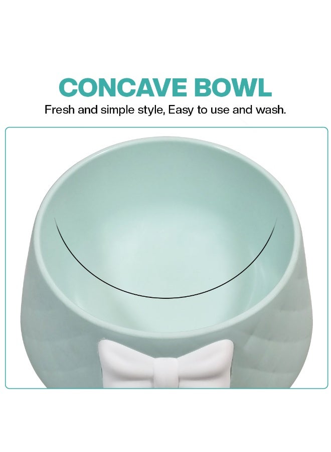 أن ان سي بيتس وعاء طعام للقطط مصنوع من مادة بلاستيكية متينة، وديكور على شكل عقدة، وقاعدة مطاطية مانعة للانزلاق، وعاء طعام مقاوم للانسكاب للقطط والكلاب الصغيرة، مثالي للاستخدام الداخلي/الخارجي (18.5 سم) - Image 4