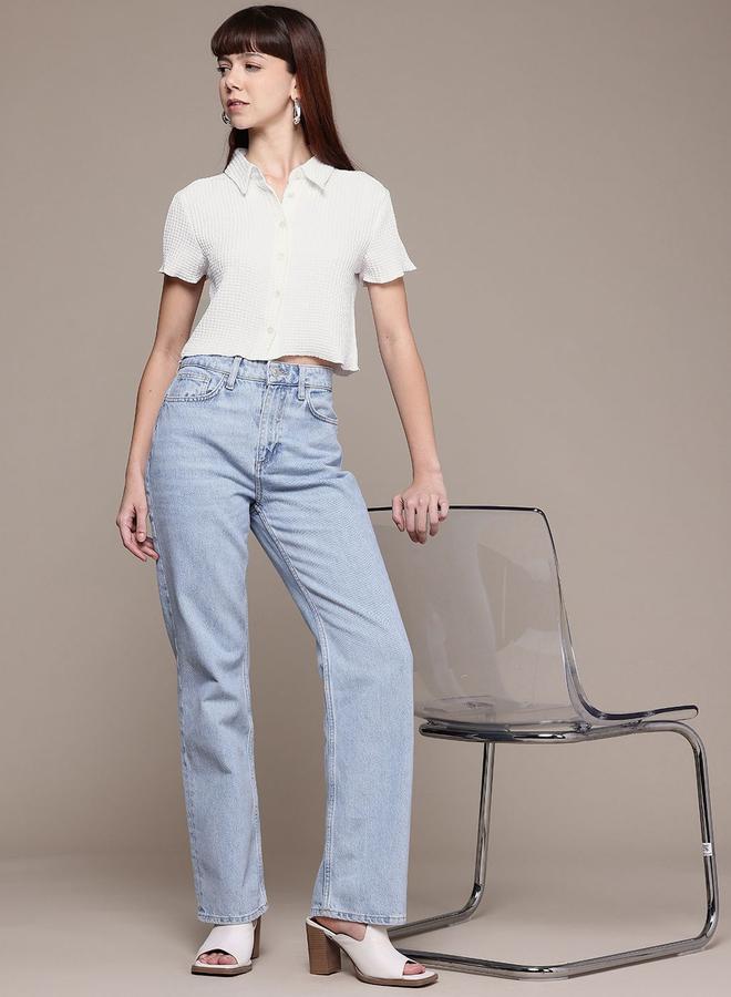 مرفوعة قميص قصير بنسيج محبوك - Image 4