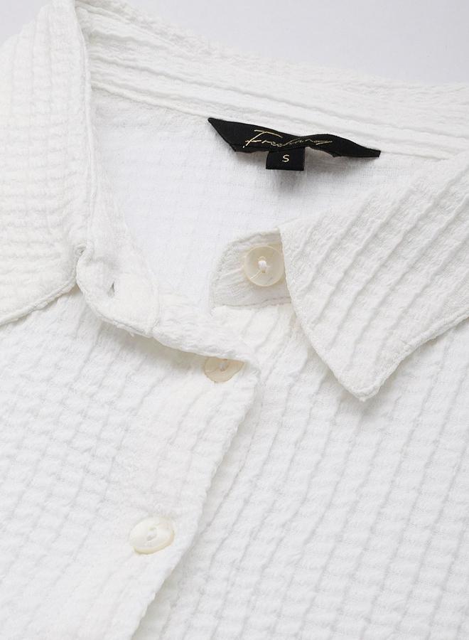 مرفوعة قميص قصير بنسيج محبوك - Image 2