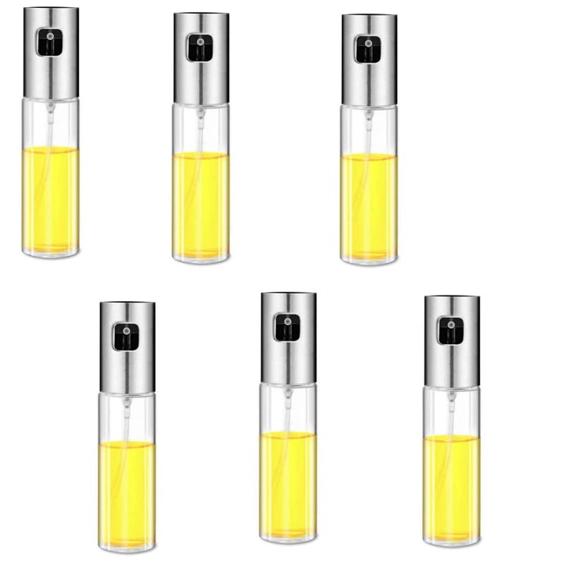 Kosh Oil Spray Bottle Sprayer Oil Sprayer Dispenser for Cooking Refillable Transparent Vinegar Bottle Oil Dispenser 100ml for BBQMaking SaladBakingRoastingGrillingFrying Kitchen Pack of 6 - Image 1