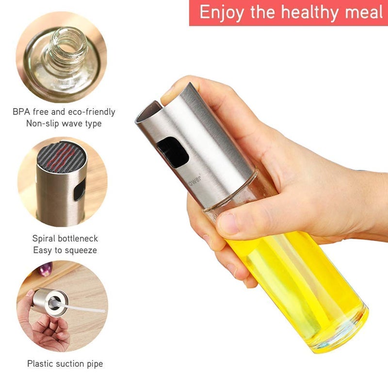 Kosh Oil Spray Bottle Sprayer Oil Sprayer Dispenser for Cooking Refillable Transparent Vinegar Bottle Oil Dispenser 100ml for BBQMaking SaladBakingRoastingGrillingFrying Kitchen Pack of 6 - Image 5