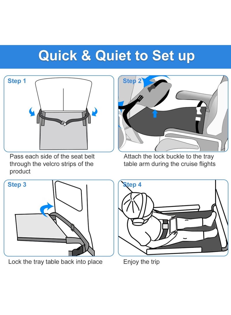 Airplane Bed for Toddler Airplane Footrest for Kids Seat Extender Portable Toddler Travel Bed Airplane Leg Rest for Kids to Lie Down Baby Travel Essentials for Flying Sleeping - Image 4