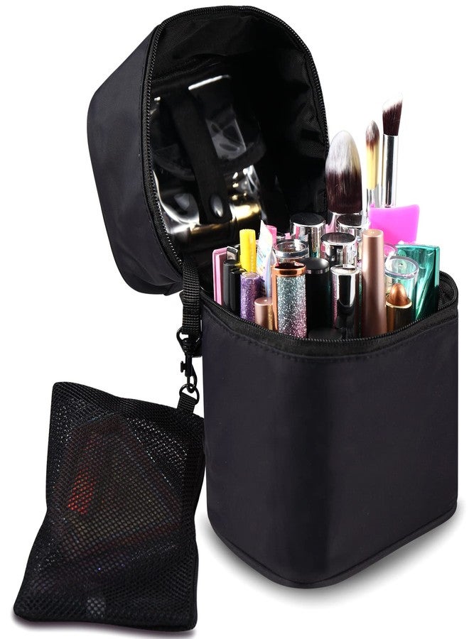 Bysiter Makeup Brush Organizer Artist Small Makeup Bag Brushes Set Case Professional Travelling Brush Pen Pencil Holder Make Up Cup Storage Organizer Case Pencil Pouch Cosmetic Bag for Travel (Black) - Image 2