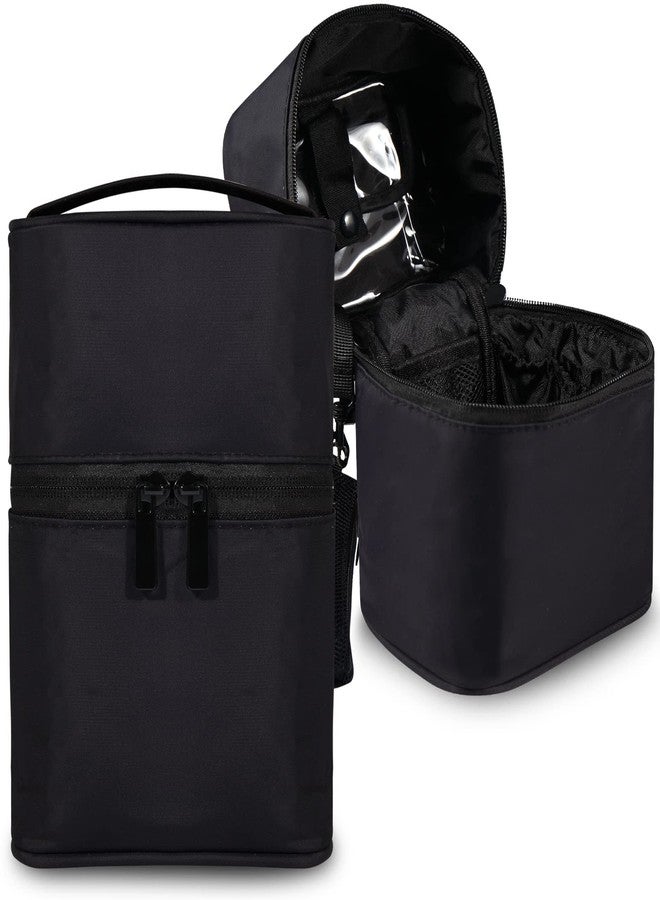 Bysiter Makeup Brush Organizer Artist Small Makeup Bag Brushes Set Case Professional Travelling Brush Pen Pencil Holder Make Up Cup Storage Organizer Case Pencil Pouch Cosmetic Bag for Travel (Black) - Image 1