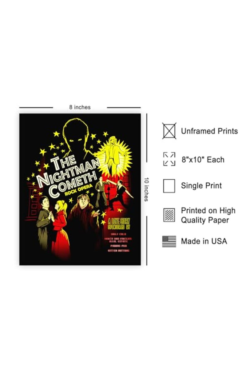Poster Master Vintage Advertising Poster - Retro TV Series Print - 8x10 UNFRAMED Wall Art - Gift for Artist, Actor - Nightman Cometh, Its Always Sunny in Philadelphia - Wall Decor for Studio, Office - Image 4