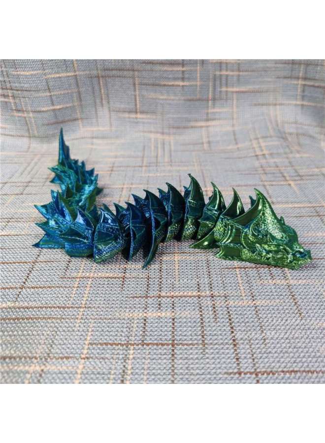 3D Printing Internet Celebrity Plastic Joint Movable Sea Snake Land Snake God Animal Model Hand-made Ornament Toy Gift-Color:Sea Snake God + Wave Base Gold Black Green  - Image 4