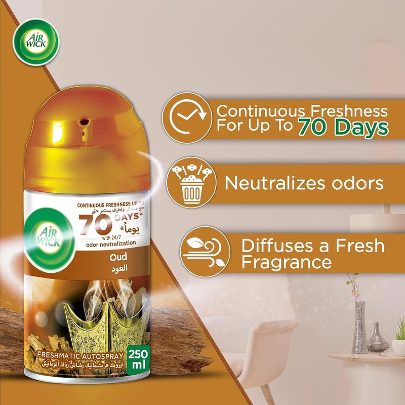 Air Wick Freshmatic Autospray Refill, Oud Scent, 250ml - Image 4